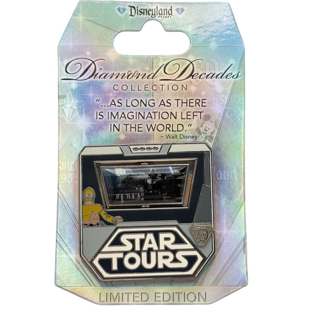 Disneyland Diamond Decades Collection Yoda Vader Star Tours LE Twirl Pin